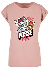 ABSOLUTE CULT Herren T-Shirt "ABSOLUTE CULT Damen Ladies Tom and Jerry - Posse Cat T-Shirt", rosa, casual, Gr. S, bedruckt, 100% Baumwolle, Shirts