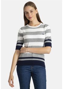Damen Strickpullover "Pilar", grau, casual, Gr. M, SIR RAYMOND TAILOR, gestreift, 100% Baumwolle, Pullover, im gestreiften Design