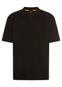 BOSS Orange Herren T-Shirt "TeeTowel", schwarz, casual, Gr. S, Single Jersey, Obermaterial: 100% Baumwolle, Shirts, mit Rundhalsausschnitt