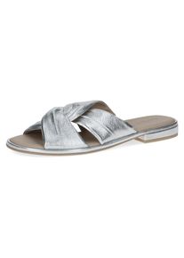 Caprice Damen Pantolette, Gr. 39, silber, Nappaleder, metallic, modisch, Schuhe, Blockabsatz, Sommerschuh mit hochwertiger Memotion Ausstattung
