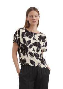 Marc O'Polo MARC O'POLO Damen Kurzarmbluse "aus Viskose-Satin-Stretch", bunt, Basic, Gr. 36, gemustert, Obermaterial: 96% Viskose, 4% Elasthan, Blusen