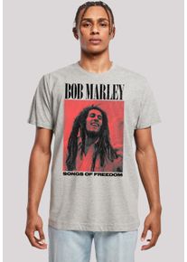 F4NT4STIC Herren T-Shirt "Bob Marley Songs Of Freedom Reggae Music", grau, casual, Gr. XXL, Obermaterial: 100% Baumwolle, Shirts, Premium Qualität,