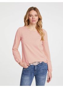Heine Damen Rundhalsshirt "Shirt", beige, Gr. 46, gemustert, gepunktet, 95% Baumwolle, 5% Elasthan, Shirts