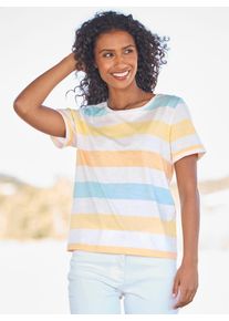 Heine Damen T-Shirt "Shirt", orange, Gr. 36, gemustert, mehrfarbig, bedruckt, gestreift, 100% Baumwolle, Shirts