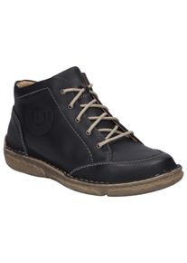 Josef Seibel Damen Schnürboots "NEELE 01", Gr. 37, schwarz, Leder, sportlich, Schuhe, mit Reißverschluss