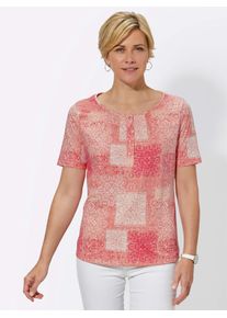 Classic Basics Damen Rundhalsshirt "Shirt", orange, Gr. 38, gemustert, mehrfarbig, 100% Baumwolle, Shirts