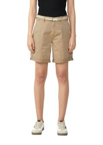 s.Oliver Damen Chinoshorts, beige, casual, Gr. 40, unifarben, Obermaterial: 98% Baumwolle, 2% Elasthan, Hosen, mit geflochtenem Gürtel