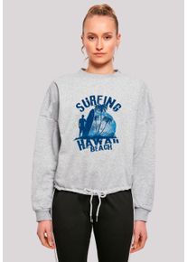 F4NT4STIC Damen Sweatshirt "Hawaii Surf Beach Summer", grau, casual, Gr. XL, Obermaterial: 65% Baumwolle, 35% Polyester, Sweatshirts, Premium Qualität
