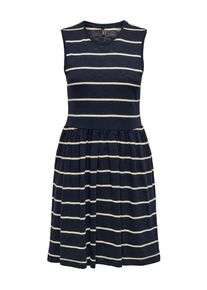 Only Damen Minikleid "ONLSUMMER S/L O-NECK DRESS JRS"navy blazer stripes:pumice stone, modisch, Gr. M, gestreift, Obermaterial: 87% Baumwolle, 13%