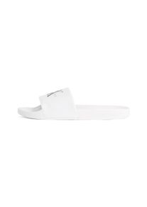Herren Badepantolette "SLIDE MONOGRAM", Calvin Klein Jeans, Gr. 43, weiß, Textil, klassisch, Schuhe, Sommerschuh, Schlappen, Poolslides, Strandschuh