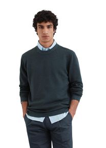 Marc O'Polo MARC O'POLO Herren Rundhalspullover "aus Leinen und Bio-Baumwolle", blau, casual, Gr. S, unifarben, Obermaterial: 67% Leinen, 33% Baumwolle, Pullover