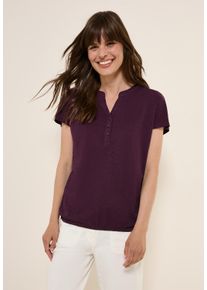 Cecil Damen Tunikashirt, lila, casual, Gr. M, unifarben, Web, 100% Baumwolle, Shirts, aus reiner Baumwolle