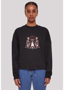 F4NT4STIC Damen Sweatshirt "Skelette Lagerfeuer Marshmallow", schwarz, casual, Gr. S, Obermaterial: 65% Baumwolle, 35% Polyester, Sweatshirts,