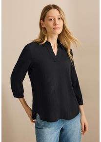 Cecil Damen Klassische Bluse, schwarz, casual, Gr. XXL, unifarben, Stoff, 56% Viskose, 43% Polyester, 1% Elasthan, Blusen, mit 3/4 Ärmeln