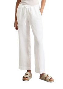 Marc O'Polo MARC O'POLO Damen Chinohose "mit teil-elastischem Bund", weiß, casual, Gr. 40, unifarben, Obermaterial: 100% Leinen; Futter: 100% Baumwolle, Hosen
