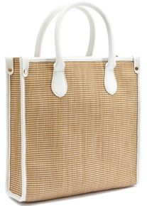 Vivance Damen Shopper "Strandtasche", beige, Papierstroh, Lederimitat, kontrastfarbene Details, unifarben mit Farbeinsatz, Taschen, Schultertasche,