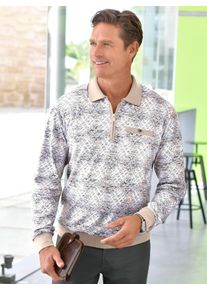 Marco Donati Herren Poloshirt "Langarm-Poloshirt", weiß, Gr. 52, gemustert, mehrfarbig, 100% Baumwolle, Kragen und Ärmelabschluss:95% Baumwolle, 5%