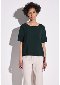 Street One Damen Klassische Bluse, grün, casual, Gr. 34, unifarben, Stoff, 88% Viskose, 12% Polyamid, Blusen, mit Tunnelzug am Saum