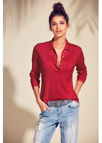 Heine Damen Polokragenpullover "Polopullover", rot, Gr. 38, unifarben, 100% Baumwolle, Pullover