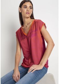 HECHTER PARIS Damen Shirtbluse, bunt, feminin, Gr. 36, Obermaterial: 100% Polyester. Rückenteil: 95% Viskose, 5% Elasthan, Blusen, mit Logoprint