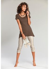 Heine Damen Longshirt "Longshirt", braun, Gr. 50, unifarben, 100% Seide, Shirts