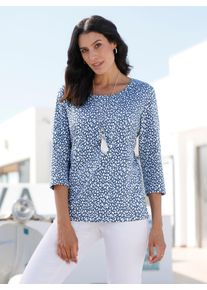 Inspirationen Damen Print-Shirt "Shirt", blau, Gr. 36, gemustert, mehrfarbig, bedruckt, 50% Baumwolle, 50% Modal, Shirts