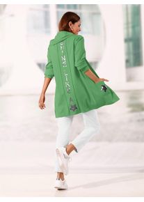 Inspirationen Damen Shirtjacke "Long-Shirtjacke", grün, Gr. 36, unifarben, 70% Viskose, 27% Polyester, 3% Elasthan, Shirts