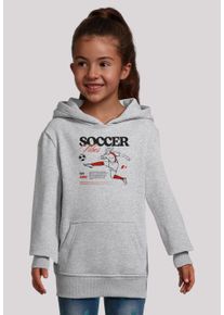 F4NT4STIC Mädchen Kapuzenpullover "Soccer Vibes Sport Fan", grau, casual, Gr. 146, Obermaterial: 65% Baumwolle, 35% Polyester, Pullover, Premium