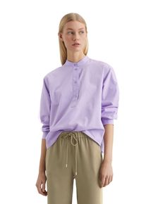 Marc O'Polo Damen Langarmbluse "aus weicher Bio-Baumwolle", lila, Gr. XL, MARC O'POLO DENIM, unifarben, Obermaterial: 100% Baumwolle, Blusen