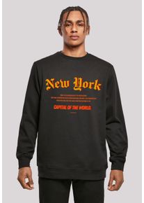 F4NT4STIC Herren Kapuzenpullover "New York CREW", schwarz, casual, Gr. S, Obermaterial: 50% Baumwolle, 50% Polyester, Pullover, Print