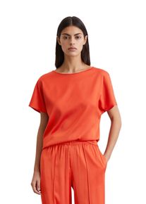 Marc O'Polo MARC O'POLO Damen Kurzarmbluse "aus Viskose-Satin-Stretch", rot, Basic, Gr. 32, unifarben, Obermaterial: 96% Viskose, 4% Elasthan, Blusen