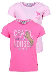 SALT & PEPPER SALT AND PEPPER Mädchen T-Shirt "Crazy Horses", pink, casual, Gr. 116, bedruckt, 95% Baumwolle, 5% Elasthan, Shirts, mit schönen Pferde-Motiven