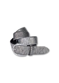 Silbergift Damen Ledergürtel, schwarz, modisch,festlich,feminin, Gr. 105, Rindsleder, Gürtel, Mit metallischer Prägung