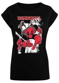 ABSOLUTE CULT Herren T-Shirt "ABSOLUTE CULT Damen Ladies Deadpool - Max T-Shirt", schwarz, casual, Gr. L, bedruckt, 100% Baumwolle, Shirts