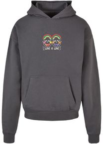 Merchcode Herren Kapuzensweatshirt "Merchcode Love Figures Oversized Hoody", grau, Gr. S, bedruckt, 100% Baumwolle, Sweatshirts