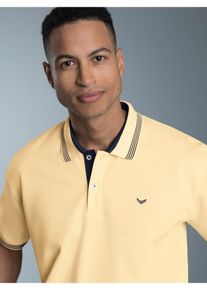 TRIGEMA Herren Poloshirt "TRIGEMA Poloshirt mit kontrastfarbigen Akzenten", gelb, Basic, Gr. L, 100% Baumwolle, Shirts