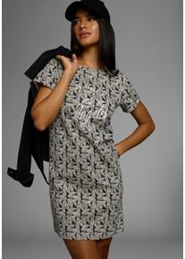 Kangaroos Damen Sommerkleid, blau, casual, Gr. 36, geblümt, gemustert, bedruckt, Single Jersey, Obermaterial: 100% Baumwolle, Kleider, aus weichem