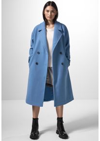 Damen Langmantel, blau, casual, Gr. 40, STREET ONE STUDIO, unifarben, Stoff, 90% Polyester, 10% Viskose, Mäntel, aus softem Materialmix
