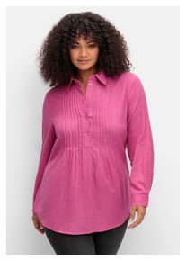 Damen Tunika "Große Größen", pink, feminin, Gr. 46, sheego by Joe Browns, unifarben, Obermaterial: 100% Baumwolle, Tuniken, mit Webstreifen, in
