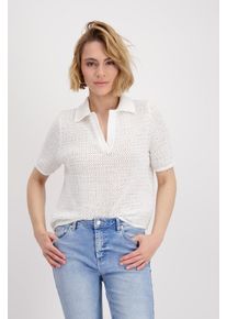 monari Damen Polokragenpullover "Pullover Polo Nieten", beige, modisch, Gr. 36, unifarben, Strick, Obermaterial: 100% Baumwolle, Pullover, Mit