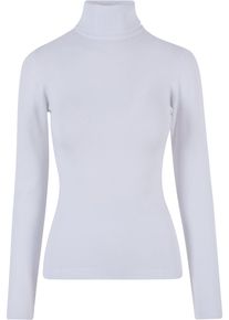Urban Classics Damen Rundhalspullover "Urban Classics Damen Ladies Knitted Turtleneck Sweater", weiß, casual, Gr. L, unifarben, 70% Viskose, 30%
