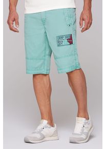 CAMP DAVID Herren Shorts, grün, casual, Gr. L, bestickt, Material: 100% Baumwolle, Hosen, mit Bindeband am Saum