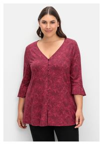 sheego Damen T-Shirt "Große Größen", rot, feminin, Gr. 40, gemustert, Obermaterial: 95% Viskose (LENZING ECOVERO), 5% Elasthan, Shirts, mit