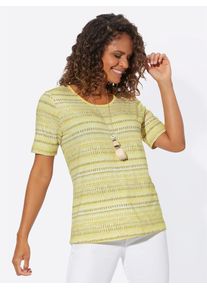 Casual Looks Damen Kurzarmshirt "Shirt", gelb, Gr. 38, gemustert, mehrfarbig, 95% Viskose, 5% Elasthan, Shirts