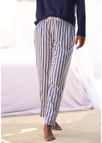 s.Oliver Damen Pyjamahose, Gr. 36, schwarz-weiß, Single Jersey, Obermaterial: 50% Baumwolle, 50% Viskose, gestreift, Basic, Hosen, mit schönem
