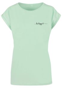 Merchcode Herren T-Shirt "Merchcode Damen Ladies Be Happy T-Shirt", grün, casual, Gr. M, bedruckt, 100% Baumwolle, Shirts