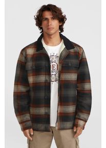 O`Neill O'NEILL Herren Hemdjacke "O'NEILL FLEECE LINED JACKET", grau, sportlich, Gr. M, kariert, Flanell, Obermaterial: 100% Baumwolle, Jacken