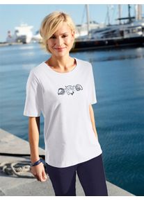 Casual Looks Damen Kurzarmshirt "Shirt", weiß, Gr. 52, unifarben, bedruckt, gemustert, 100% Baumwolle, Shirts