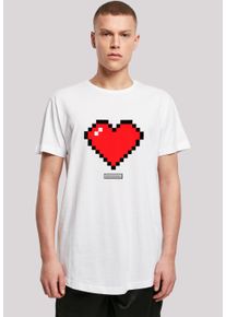 F4NT4STIC Herren T-Shirt "Pixel Herz Good Vibes Happy People", weiß, casual, Gr. XXL, Obermaterial: 100% Baumwolle, Shirts, Print