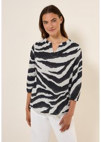 Cecil Damen Shirtblusevolcanic grau, casual, Gr. XL, animal-print, Web, 100% Baumwolle, Blusen, mit Seitlichen Einschlitzen am Saum